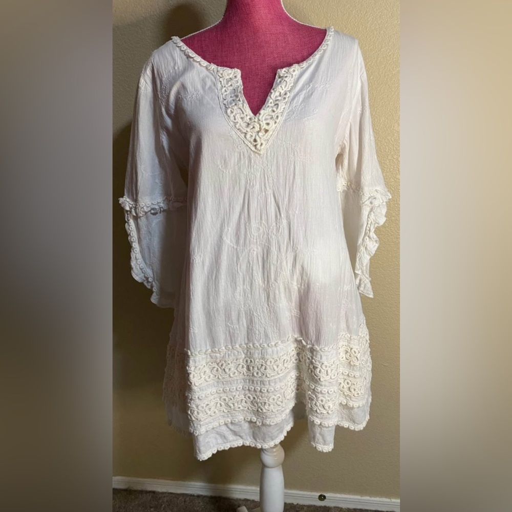 Beulah White Lace Detail dress